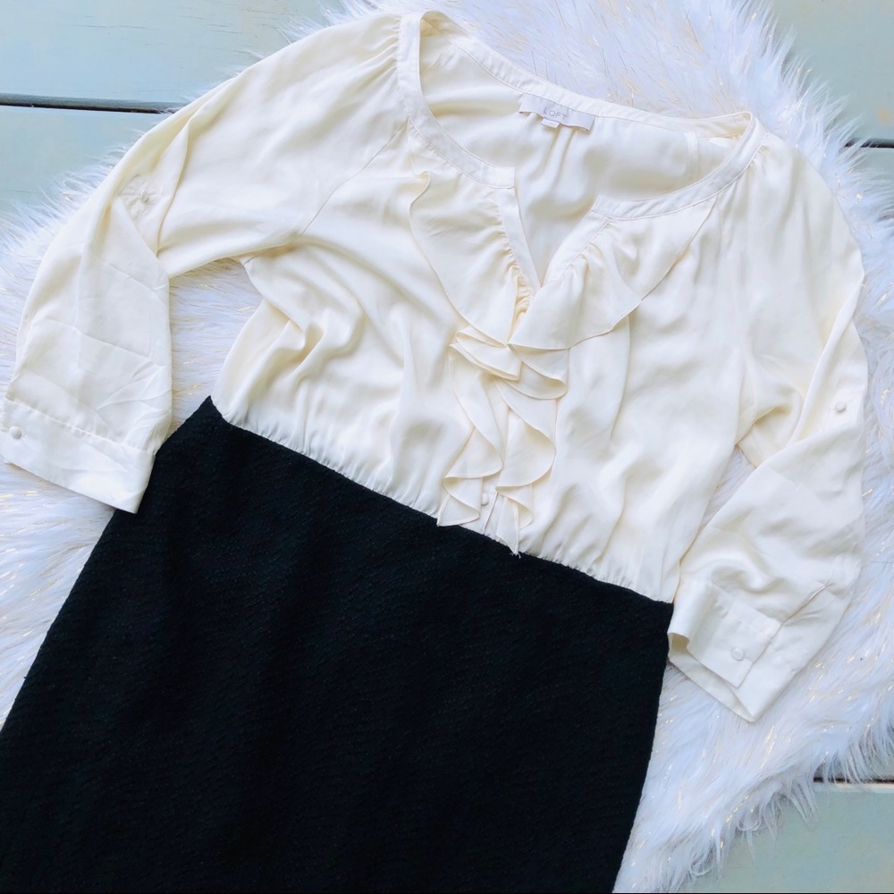 LOFT | Ruffle Front Career Dress